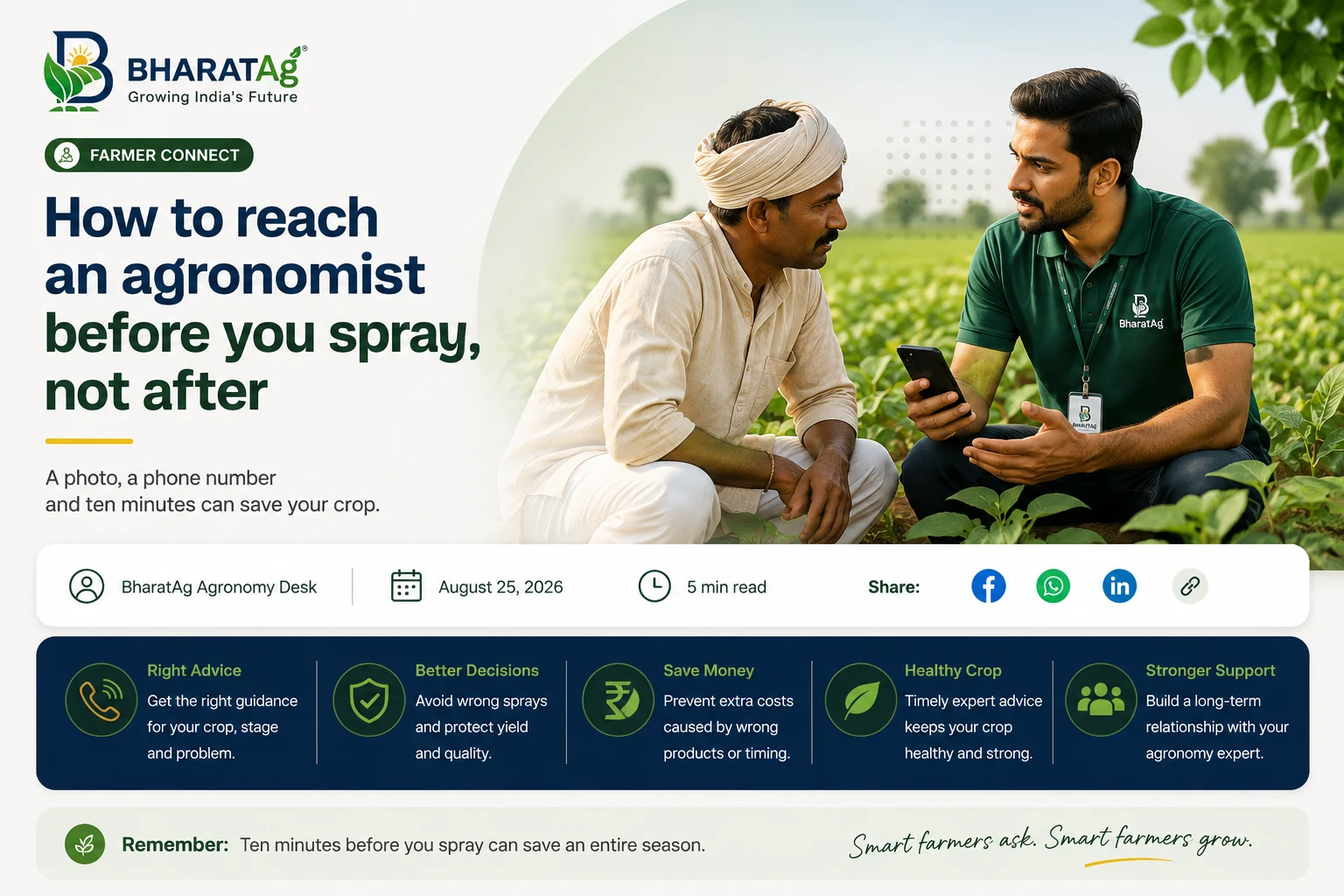 How to reach an agronomist before you spray, not after — BharatAg Crop Science