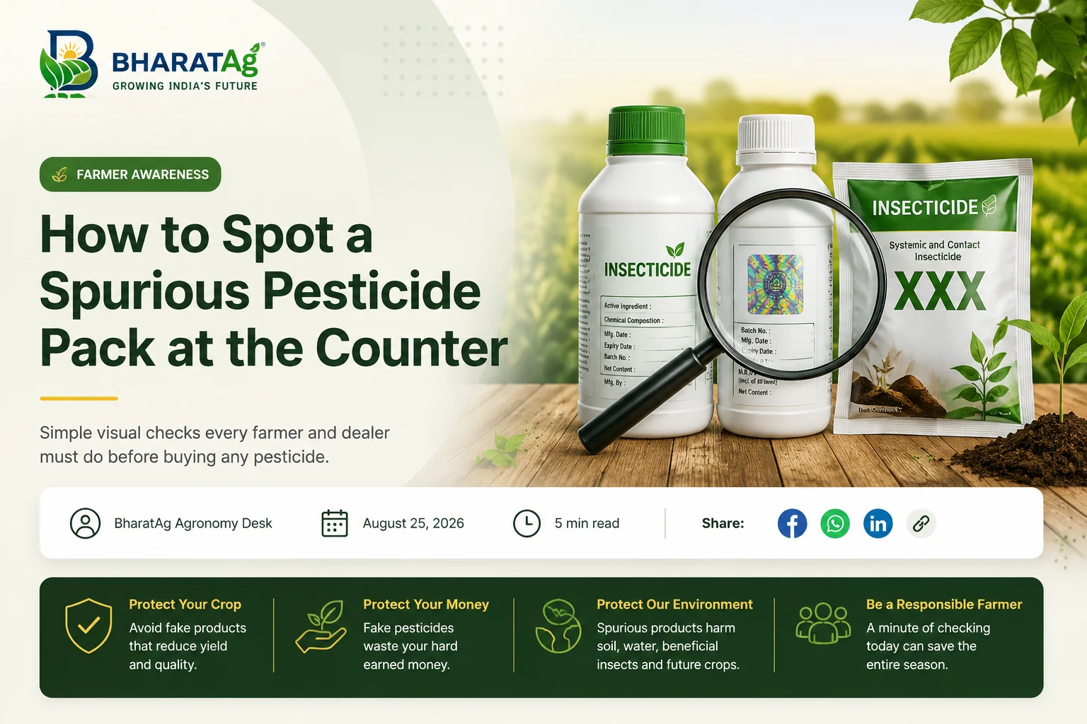How to spot a spurious pesticide pack at the counter — BharatAg Crop Science