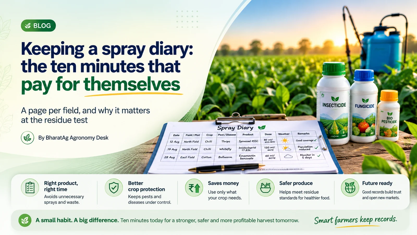 Keeping a spray diary: the ten minutes that pay for themselves — BharatAg Crop Science
